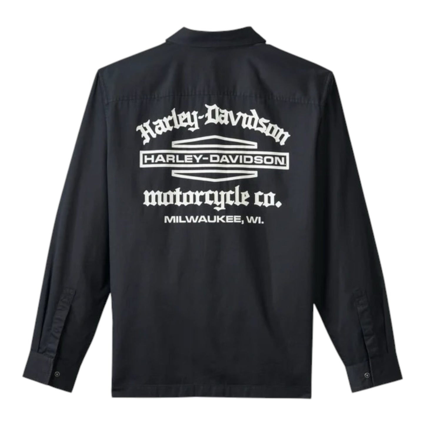 SHIRT-WOVEN, BLACK GOTH SCRIPT