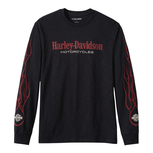 FLAMES LONG SLEEVE SHIRT-KNIT, BLACK