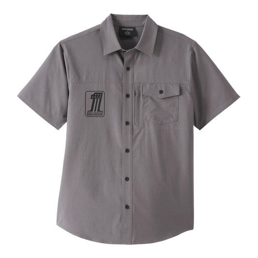 SHIRT-WOVEN,DARK GREY #1