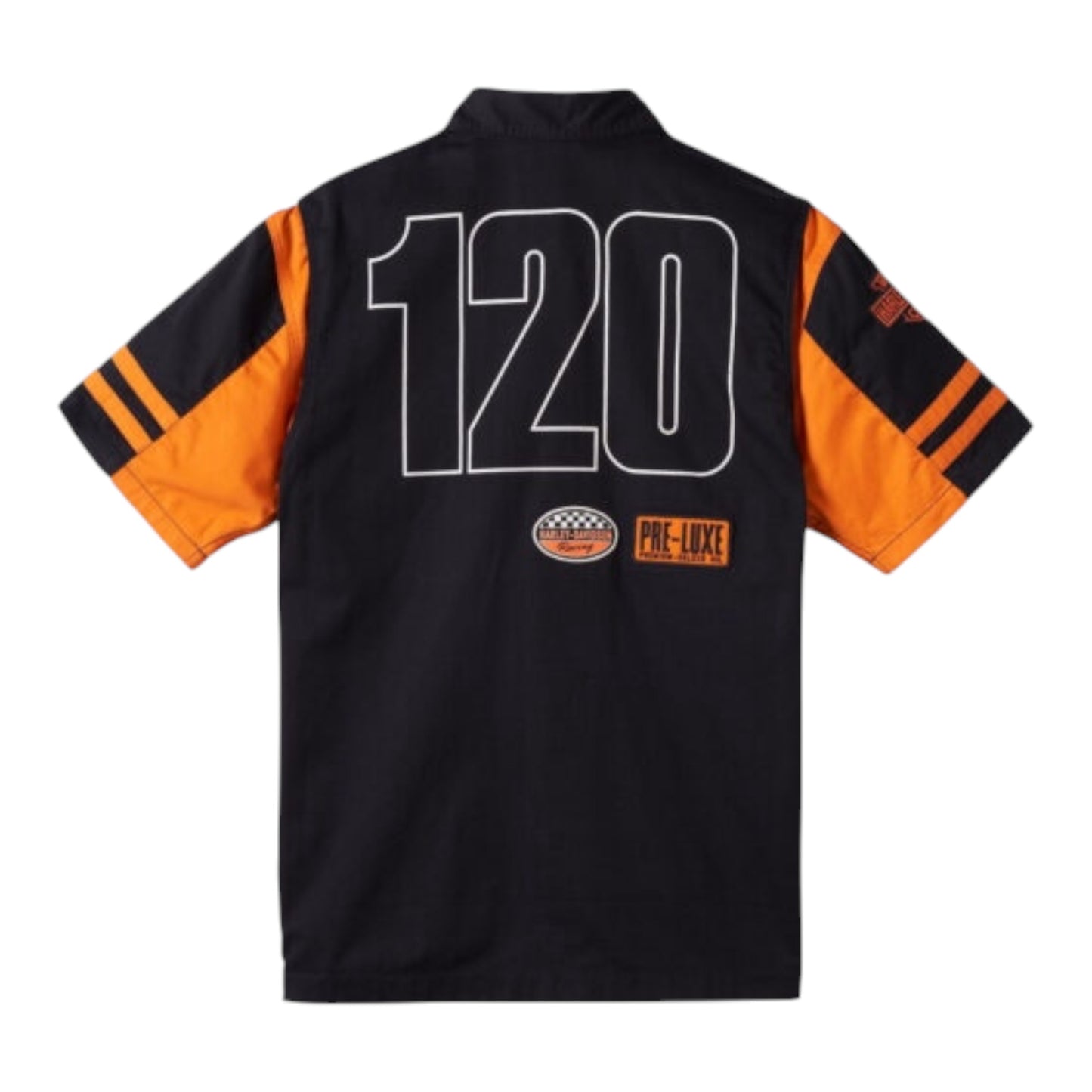 SHIRT-120TH,WOVEN,ORANGE COLORBLOCK