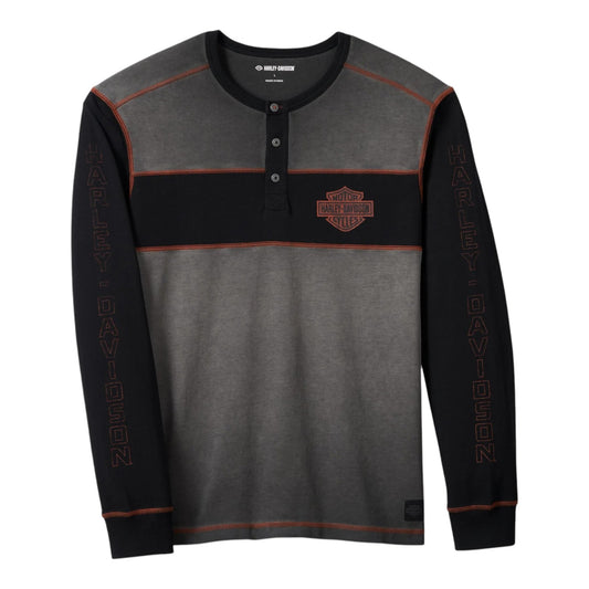 HENLEY-KNIT,GREY COLORBLOCK