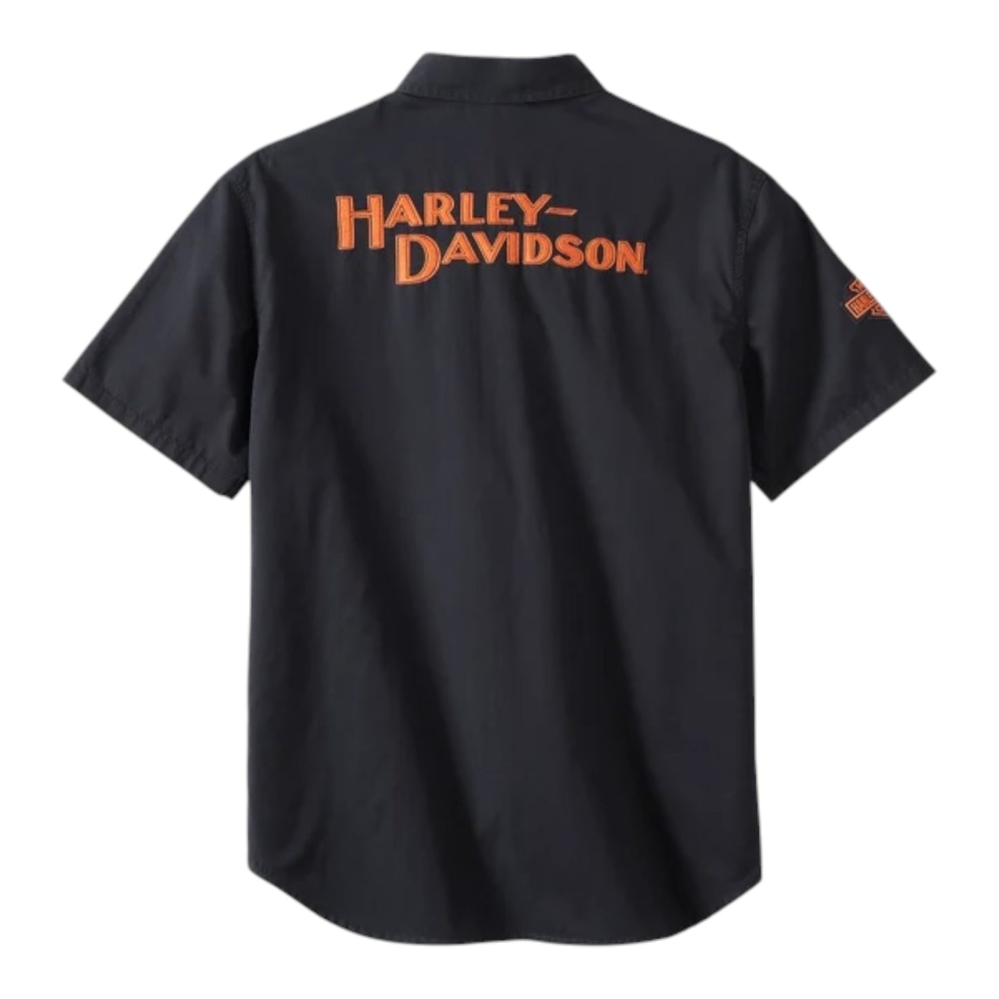 SHIRT-WOVEN, BLACK/ORANGE
