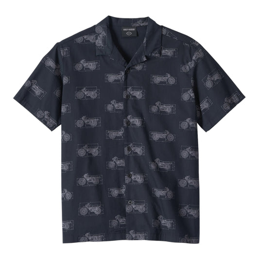 SHIRT-WOVEN, BIKE PRINT
