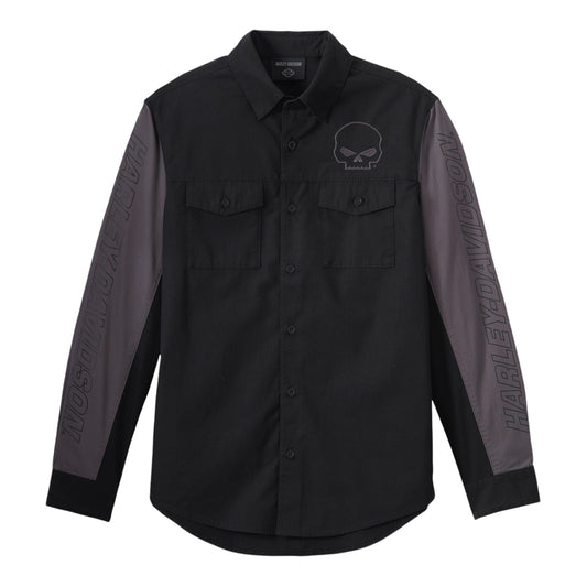 SHIRT-WOVEN, BLK COLORBLOCK WILLIE G