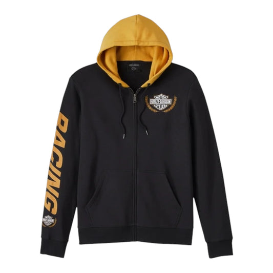 HOODIE,KNIT, COLORBLOCK BLK/YELLOW