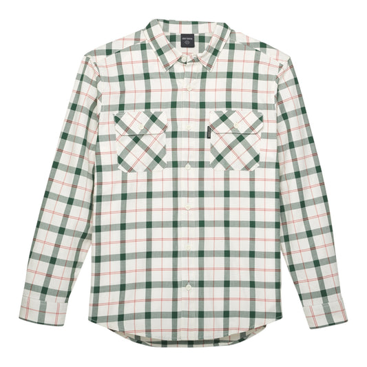 SHIRT-WOVEN, GREEN PLAID