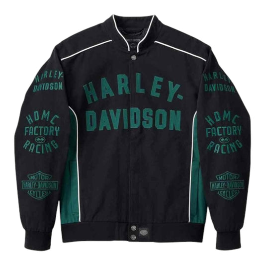 JACKET-WOVEN, NASCAR, BLACK COLORBLOCK