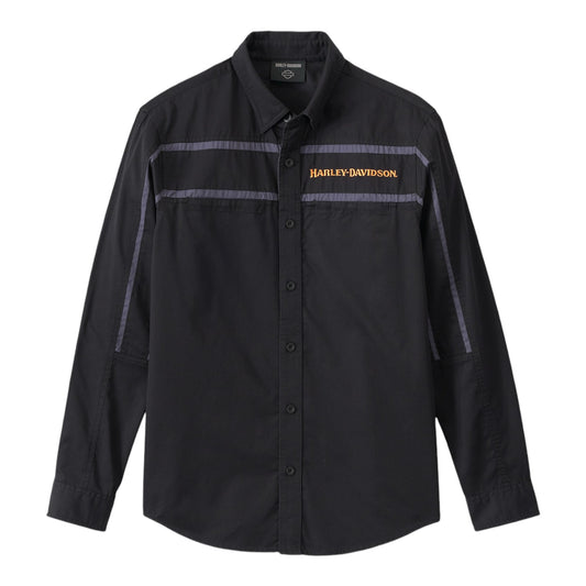 SHIRT-WOVEN, BLACK, L/S