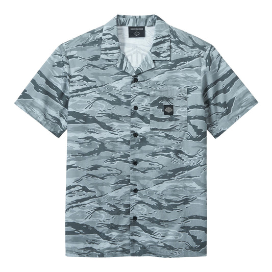 SHIRT- WOVEN, CAMO PRINT