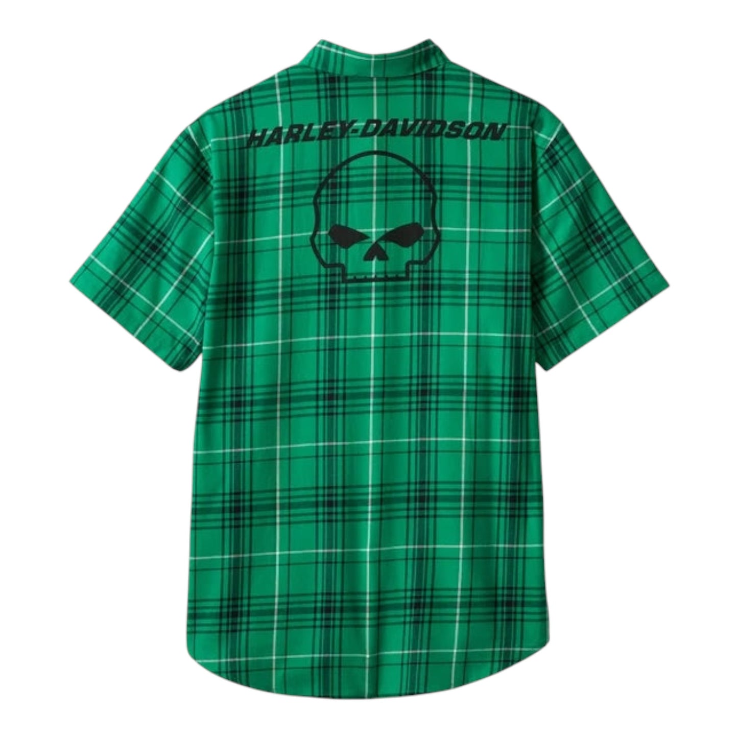 SHIRT-WOVEN, GREEN PLAID W/WILLIE G