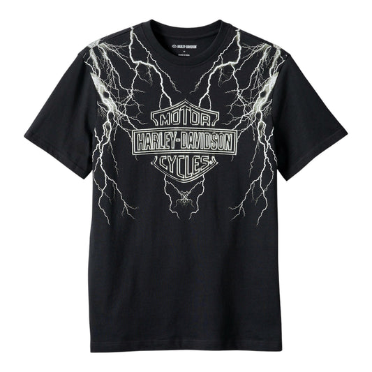 TEE-KNIT, BLACK W/ LIGHTNING