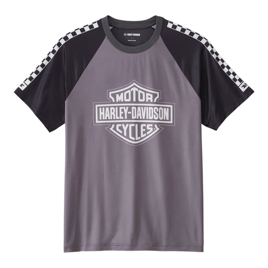 TEE-KNIT, COLORBLOCK DARK GREY B&S