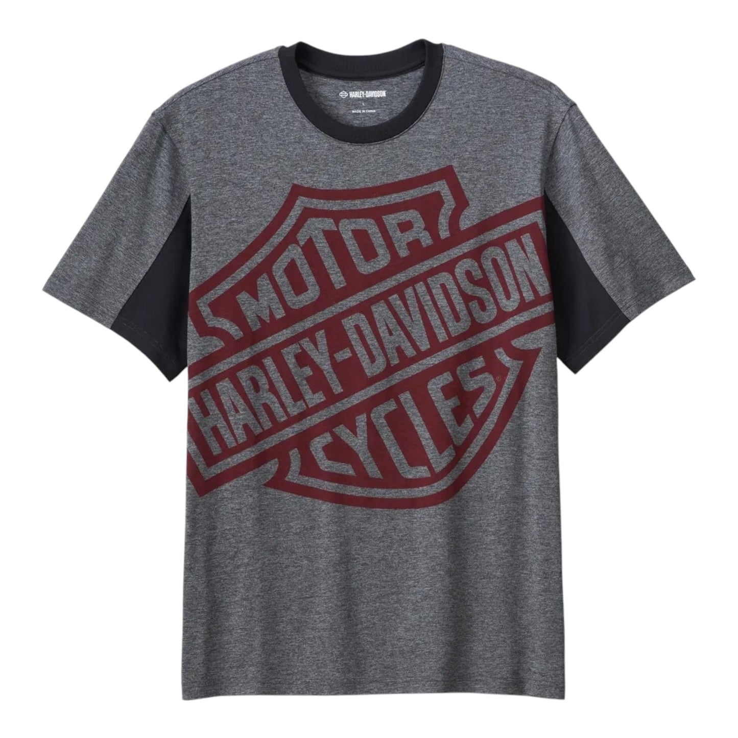 TEE-KNIT, PERFORMANCE, GREY W/RED B&S