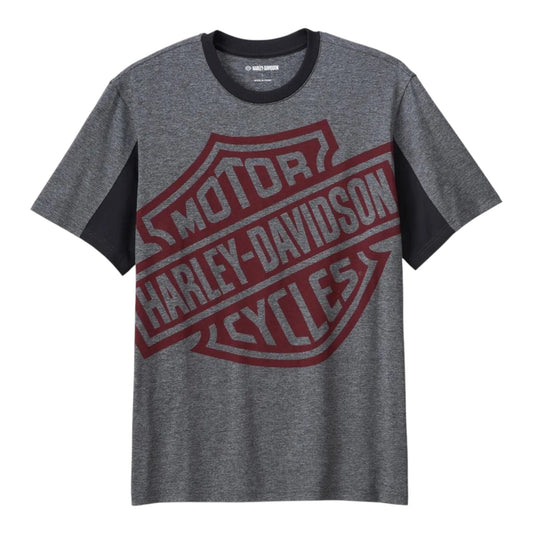 TEE-KNIT, PERFORMANCE, GREY W/RED B&S