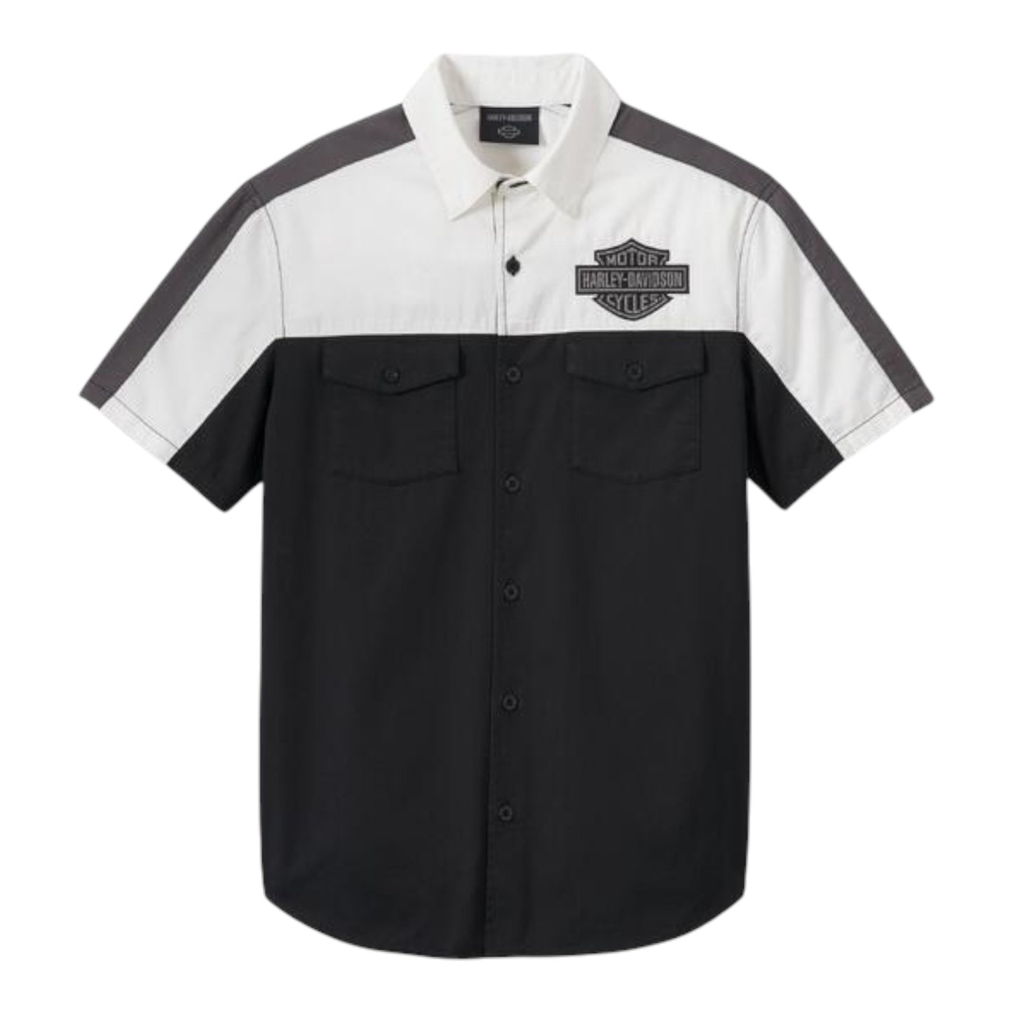 SHIRT-WOVEN,BLACK/GREY COLORBLOCK