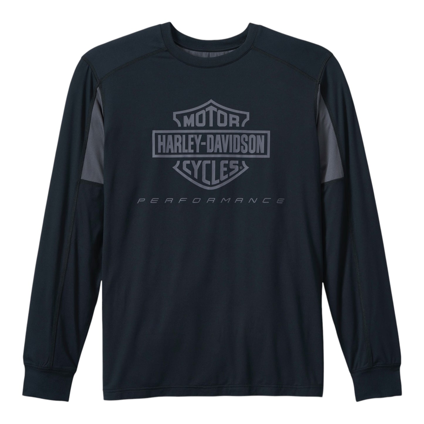 LONG SLEEVE-KNIT,BLACK/GREY PERFORMANCE