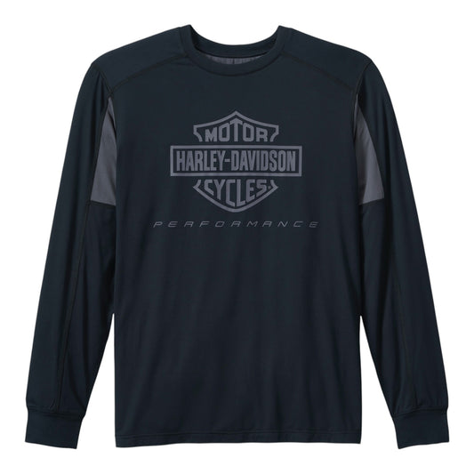 LONG SLEEVE-KNIT,BLACK/GREY PERFORMANCE