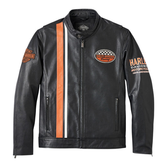 JACKET-120TH,LEATHER, BLACK