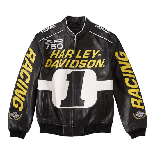 JACKET-LEATHER, RACING YELLOW