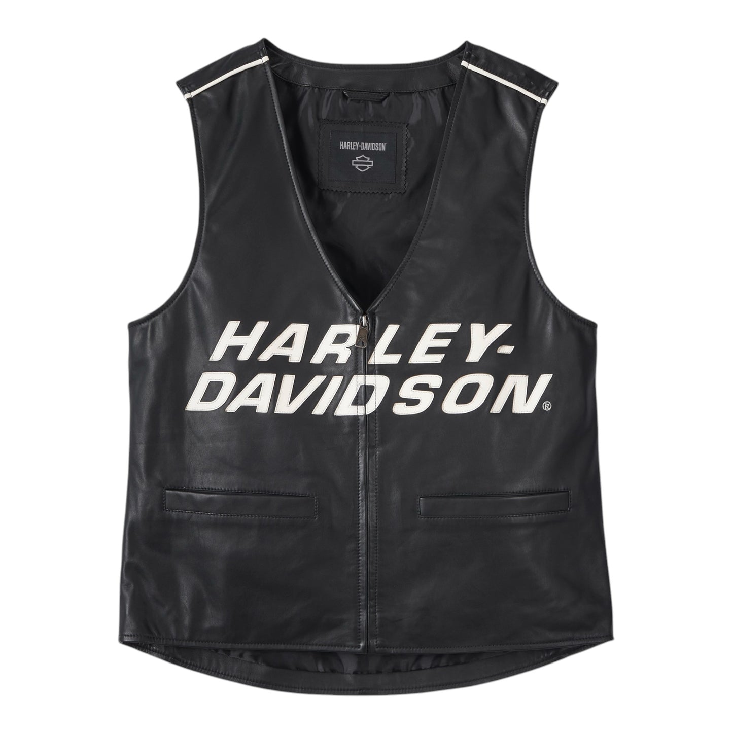 VEST-LEATHER,BLACK