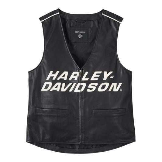 VEST-LEATHER,BLACK