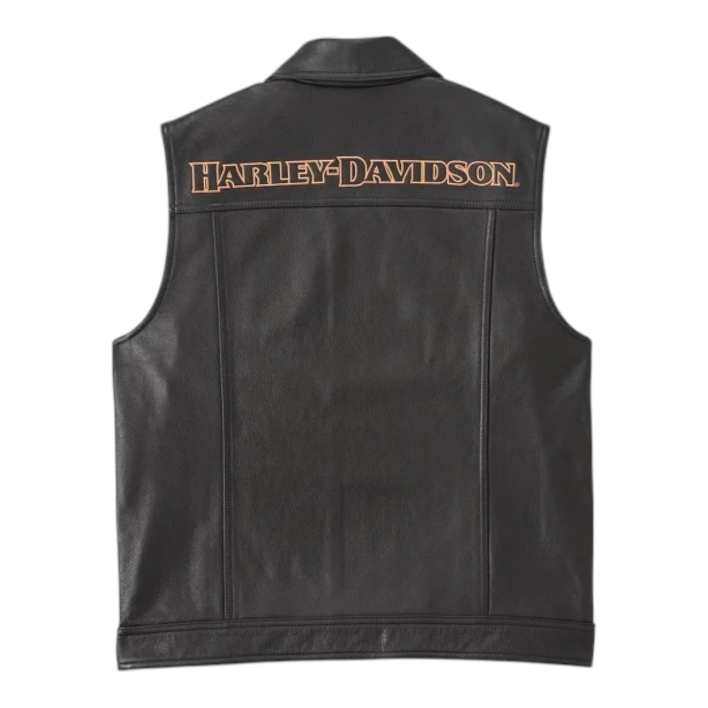 VEST-LEATHER,BLACK W/PATCHES