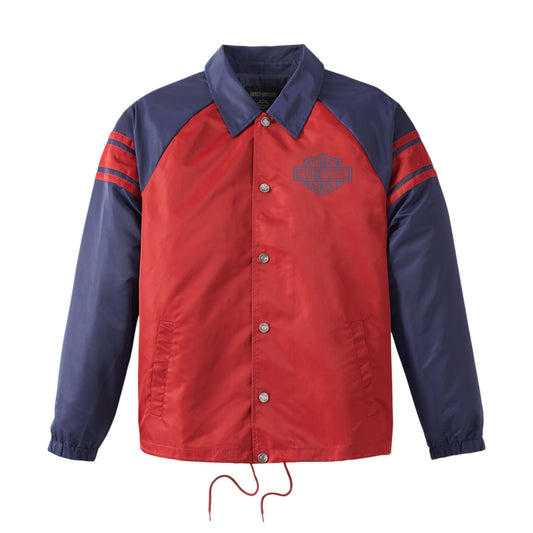 JACKET-WOVEN, RED/BLUE COLORBLOCK