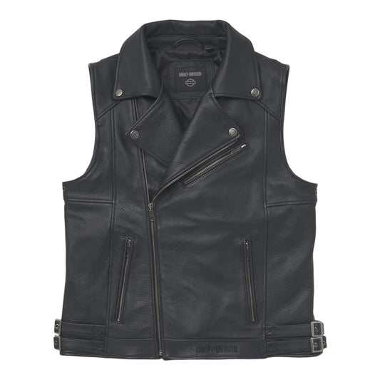 JACKET-CASUAL, LEATHER, BLACK