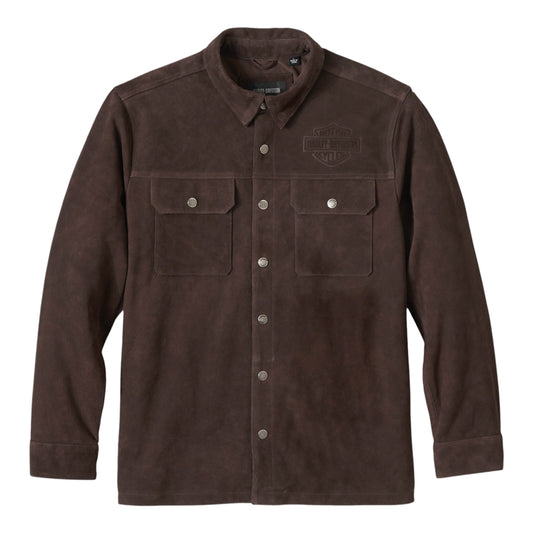 JACKET-SUEDE, DARK BROWN
