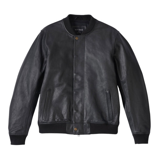 JACKET-CITIZEN, BOMBER,LEATHER,BLK