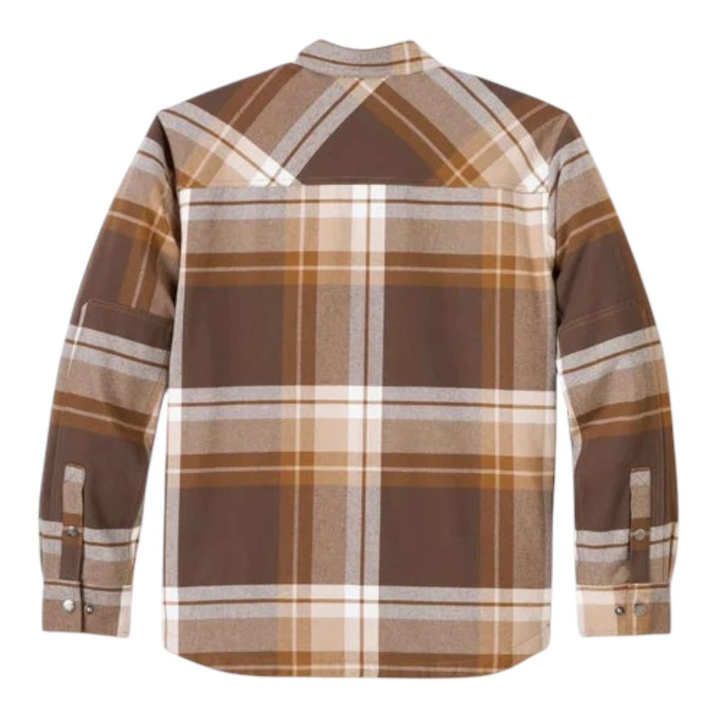 SHIRT JACKET-WOVEN, BROWN PLAID