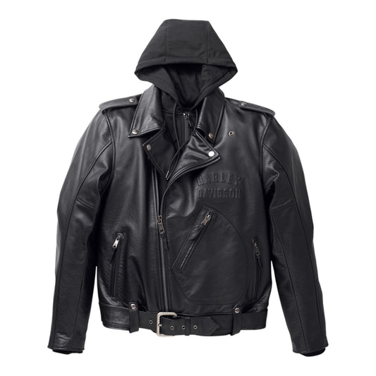 JACKET-POTOMAC, LEATHER, 3IN1, BIKER, BLK