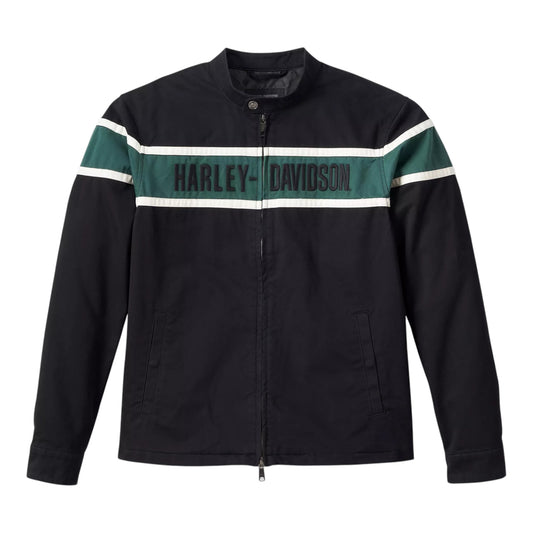 JACKET-WOVEN, BLACK/GREEN