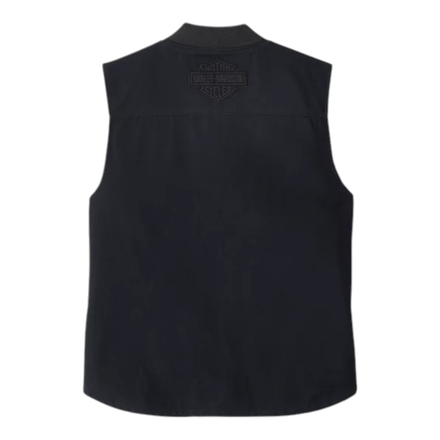 VEST-WOVEN, BLACK W/PLAID INTERIOR