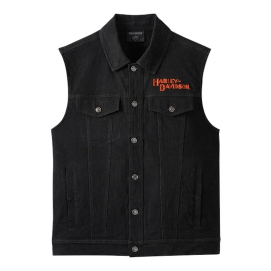 VEST-DENIM, BLACK