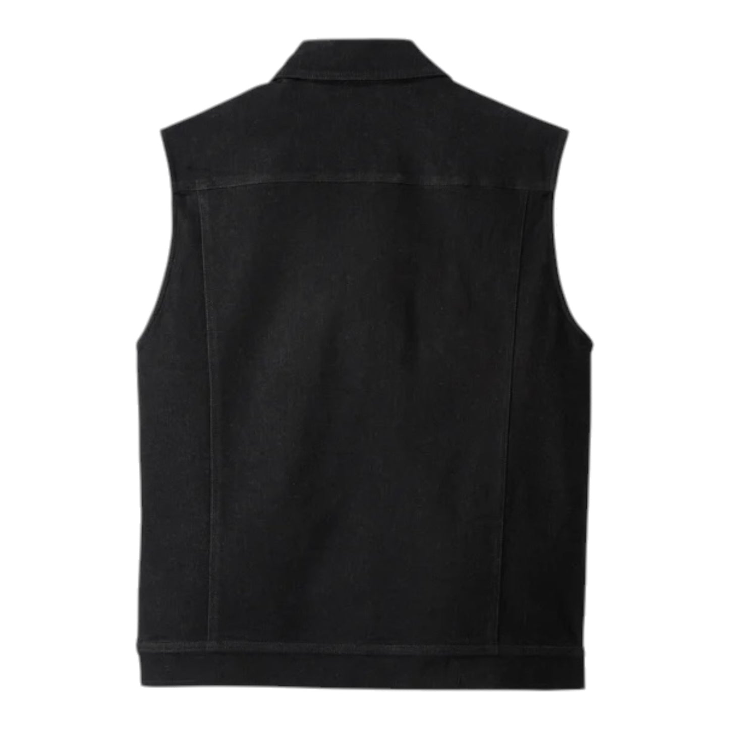 VEST-DENIM, BLACK