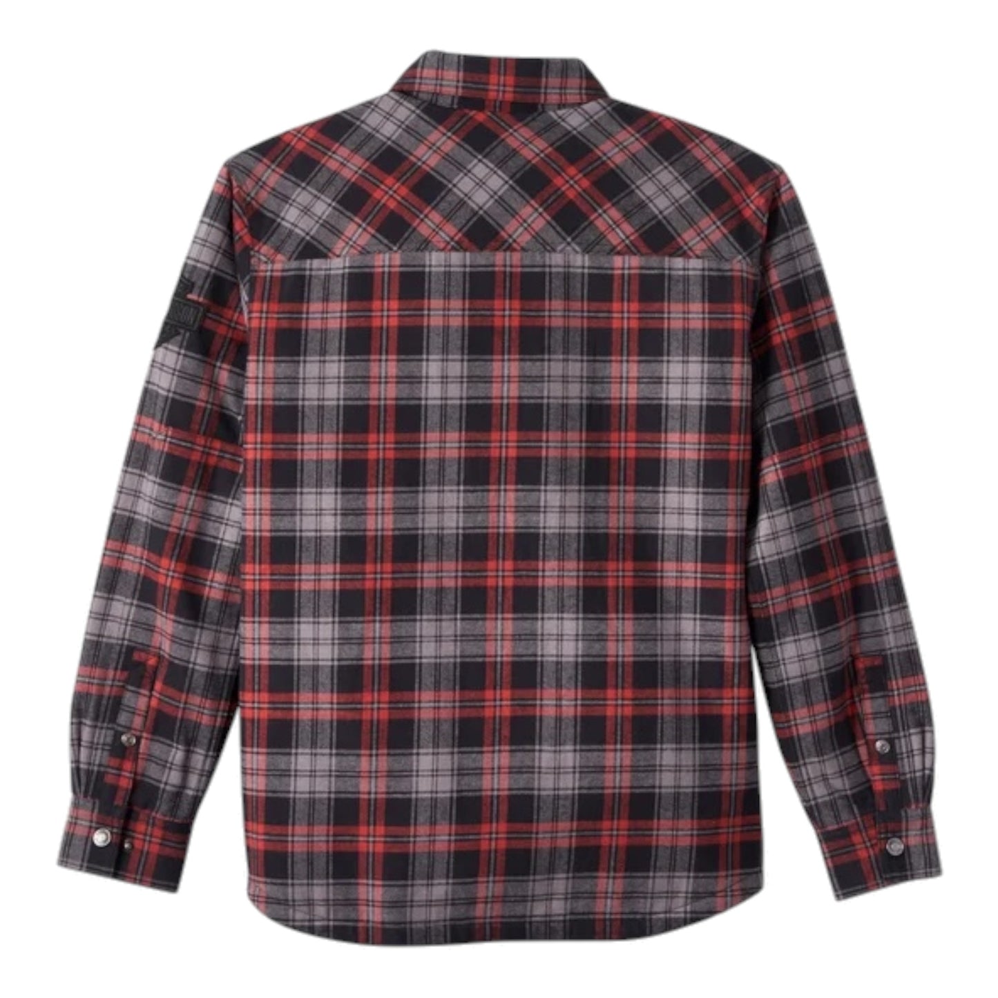 SHIRT JACKET-WOVEN, DARK RED PLAID