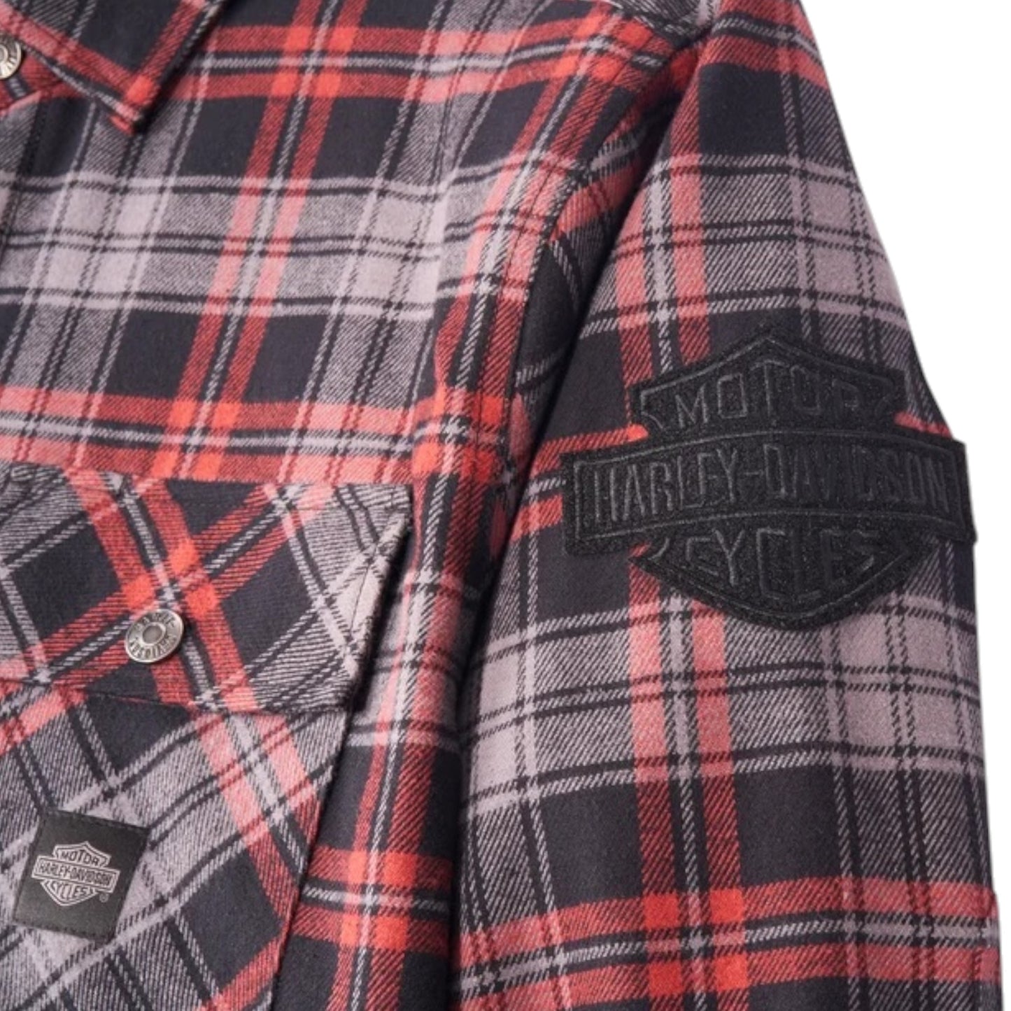 SHIRT JACKET-WOVEN, DARK RED PLAID