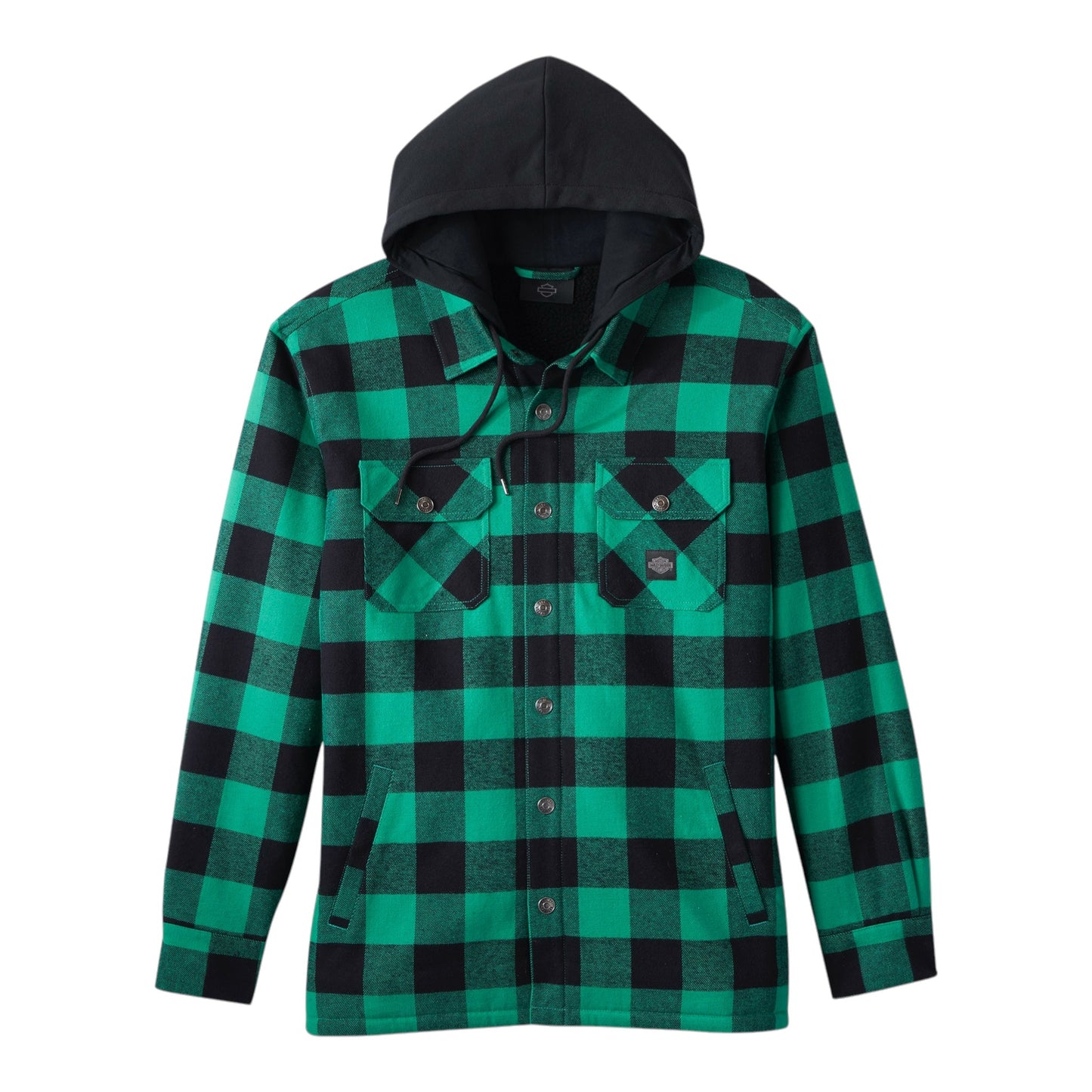 SHIRT JACKET-WOVEN, GREEN PLAID