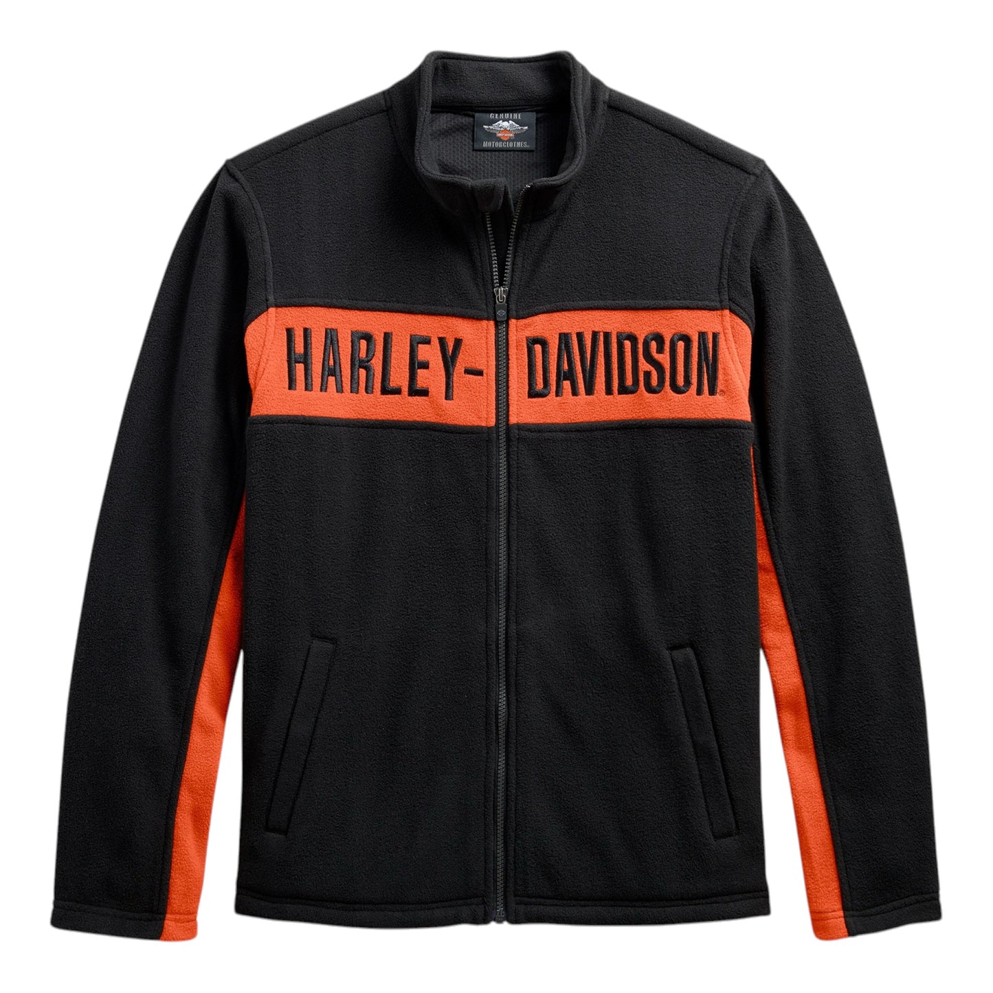 JACKET-KNIT,COLORBLOCK, BLK/ORANGE