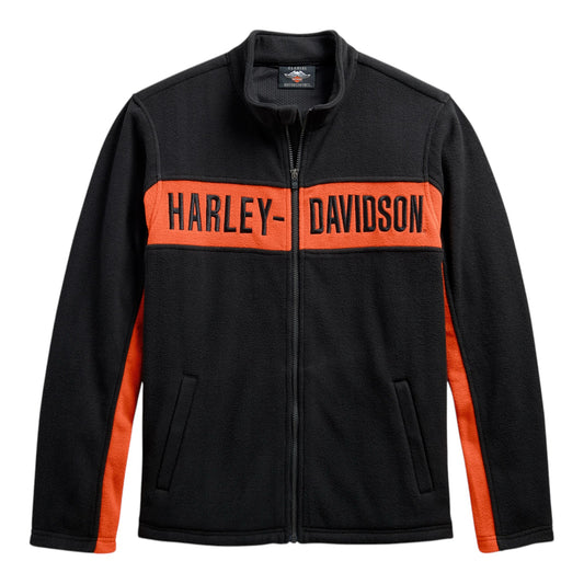 JACKET-KNIT,COLORBLOCK, BLK/ORANGE