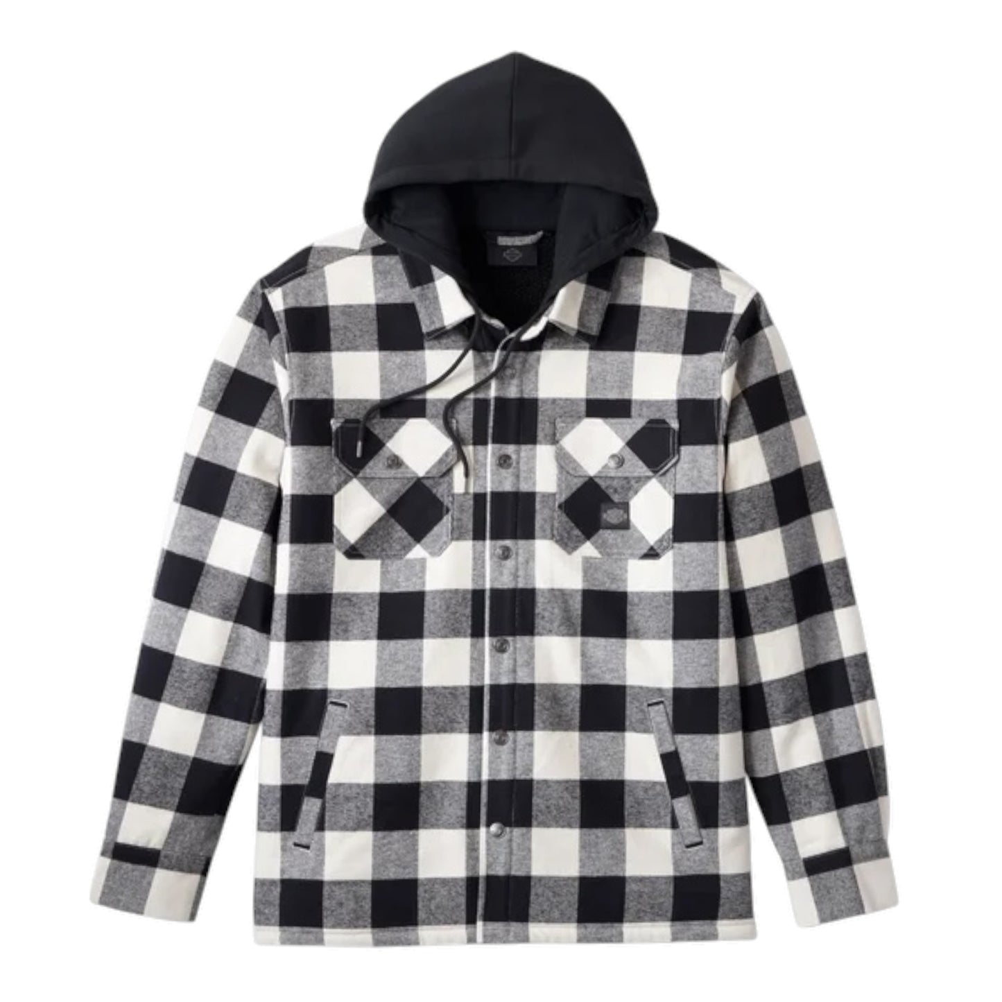 SHIRT JACKET-WOVEN, BLACK PLAID