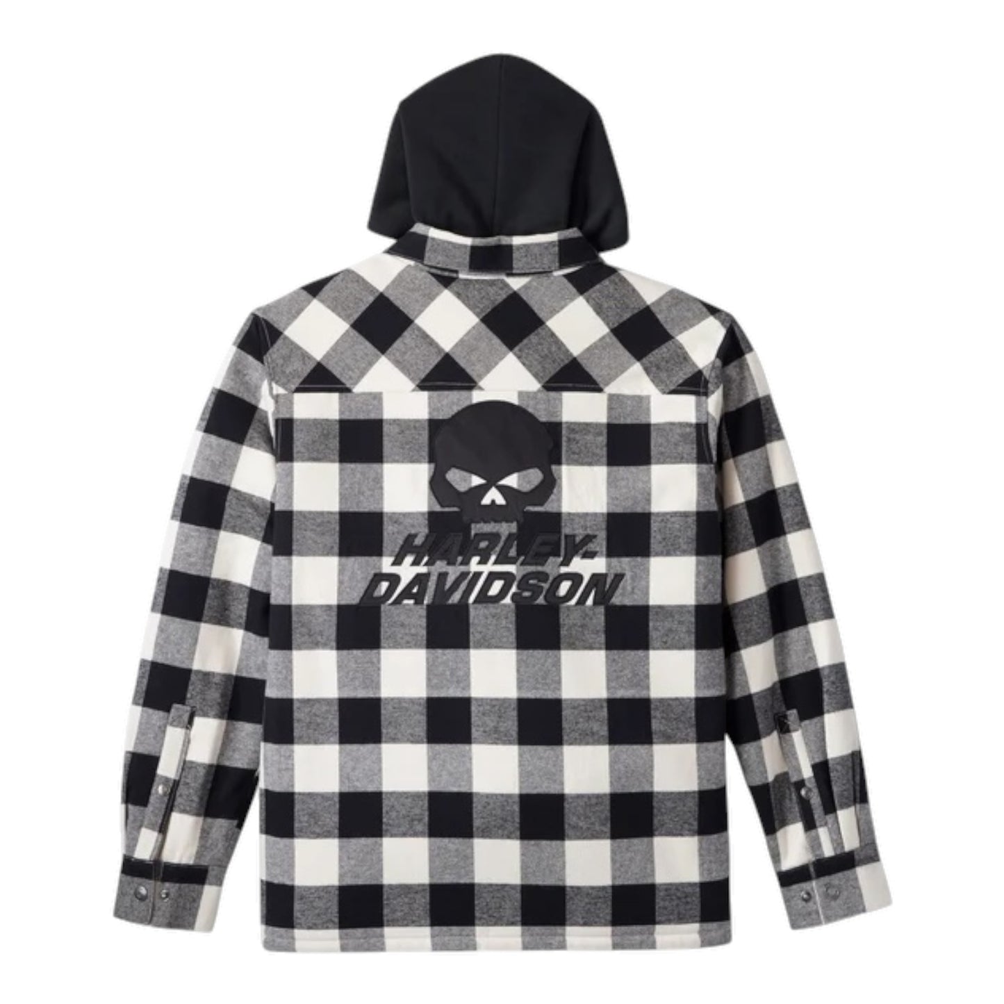 SHIRT JACKET-WOVEN, BLACK PLAID