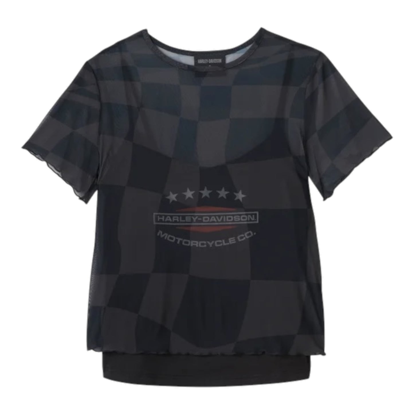 TEE-KNIT,BLACK/GREY PRINT