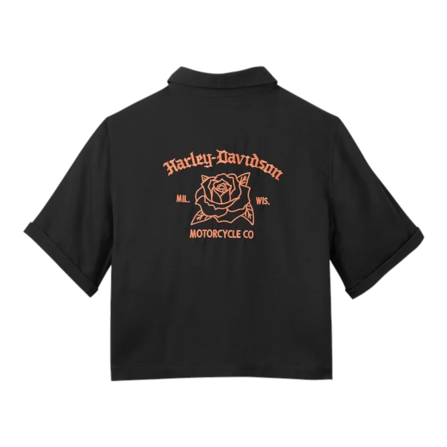 CROPPED SHIRT-WOVEN , BLACK