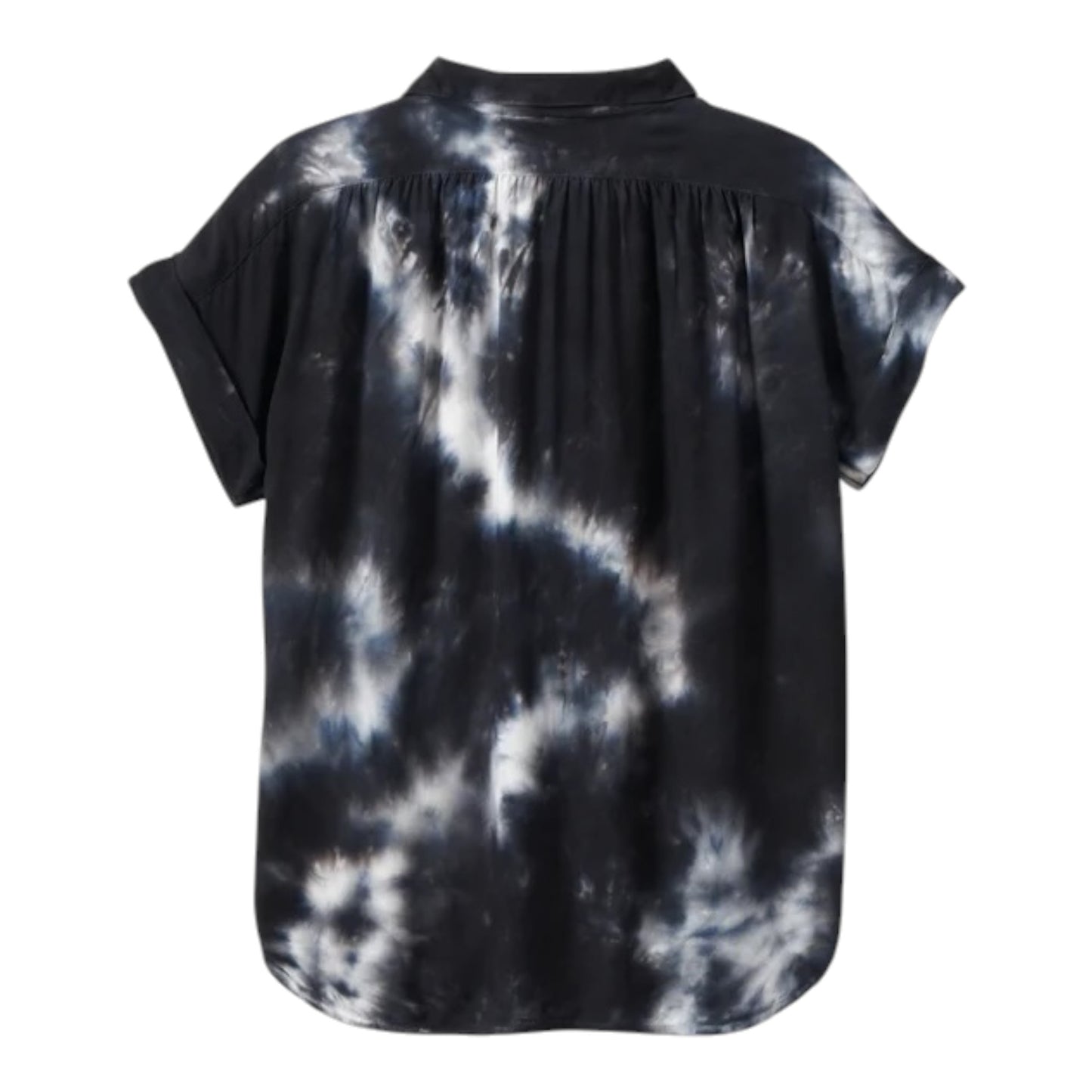 SHIRT-WOVEN, BLACK TIE DYE