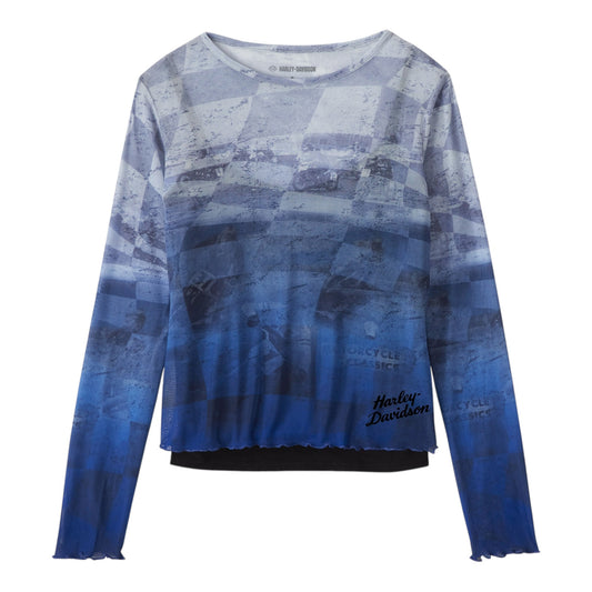 TOP-MESH, ALLOVER PRINT/BLUE