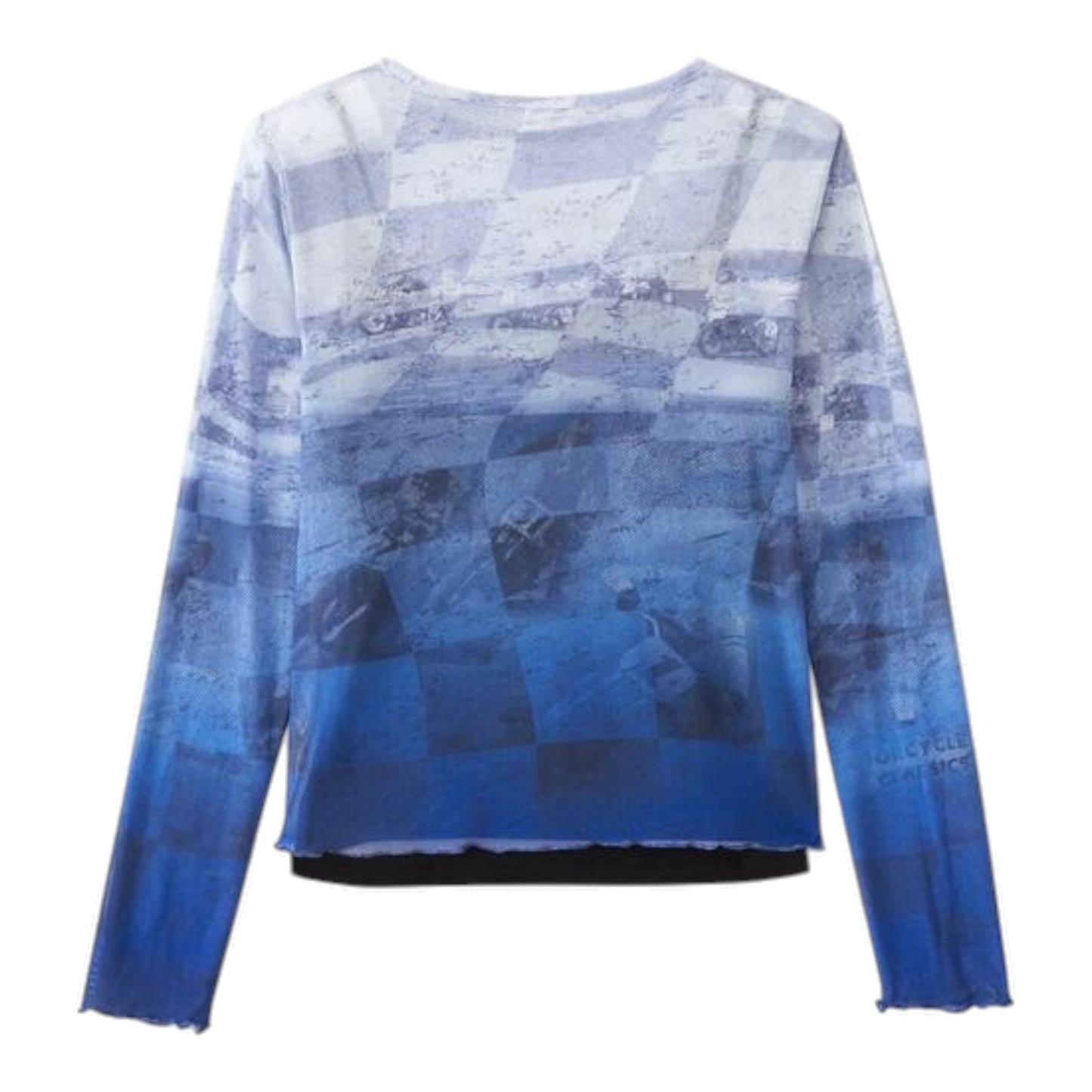 TOP-MESH, ALLOVER PRINT/BLUE