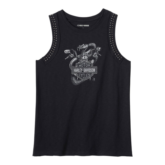TANK-KNIT, BLACK W/STUDS