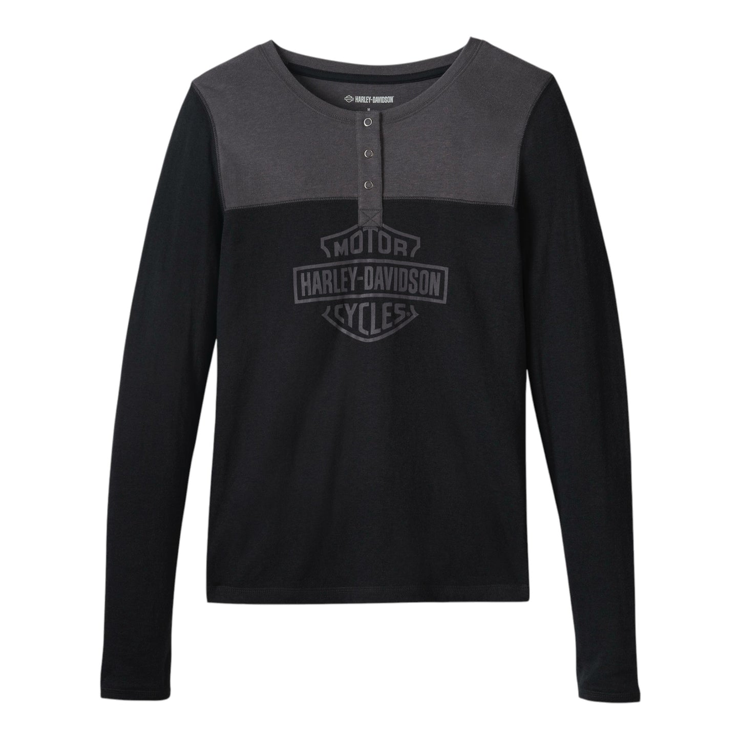 HENLEY-KNIT, BLACK/DARK GREY COLORBLOCK